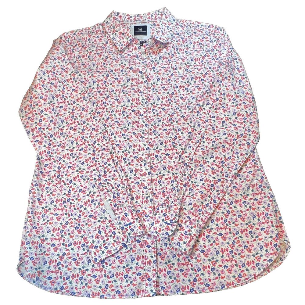 Women's Crew Clothing Co LS Button Down Shirt Ditsy Floral Print Size 14